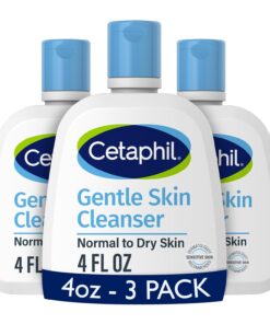 Cetaphil Face Wash, Hydrating Gentle Skin Cleanser for Dry to Normal Sensitive Skin, 4 oz 3 Pack, Fragrance Free, Soap Free and Non-Foaming