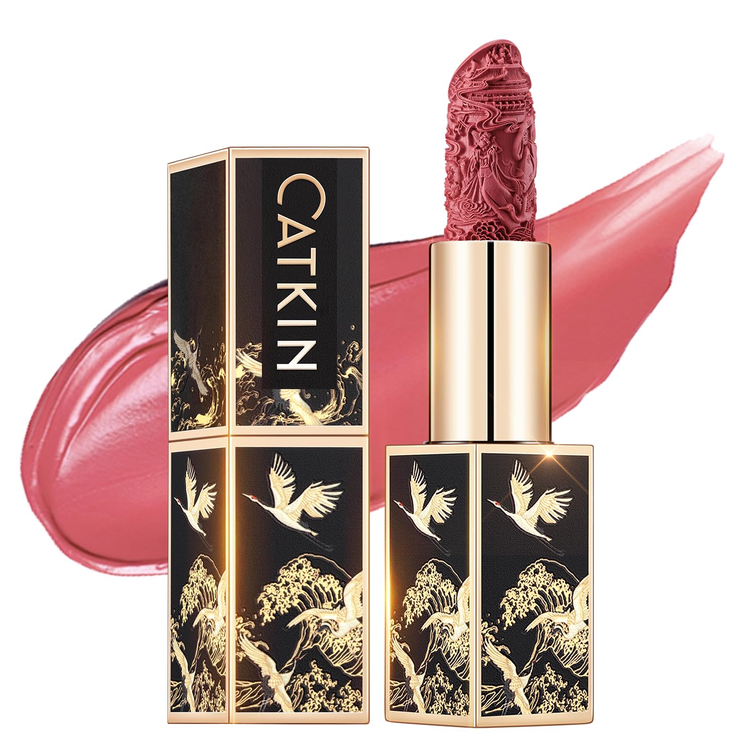 Catkin Moist Lipstick Hydrating High Impact Color Infused with Vitamin E and Avocado Oil Smooth Soft Texture Long Lasting Pink Glow Shimmer Finish 133 - Image 27
