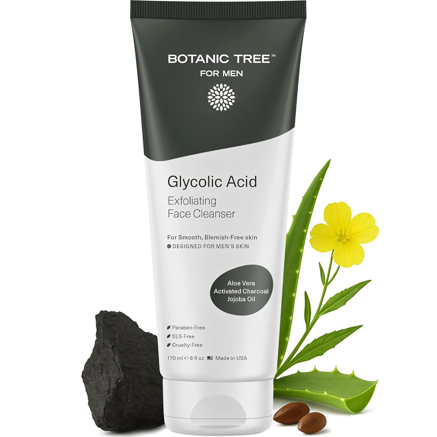Botanic Tree Glycolic Acid Face Wash - Facial Cleanser and Scrub - 10% Glycolic Acid, AHA - Salicylic Cleanser - 6 fl. oz - Image 9