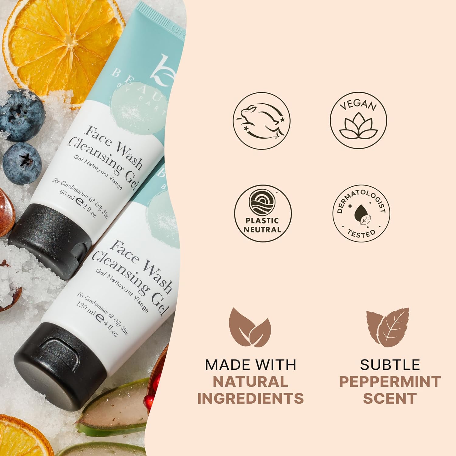 Beauty by Earth Clean Face Wash - USA Made with Organic & Natural Ingredients, Non-Toxic Facial Cleanser - Image 4