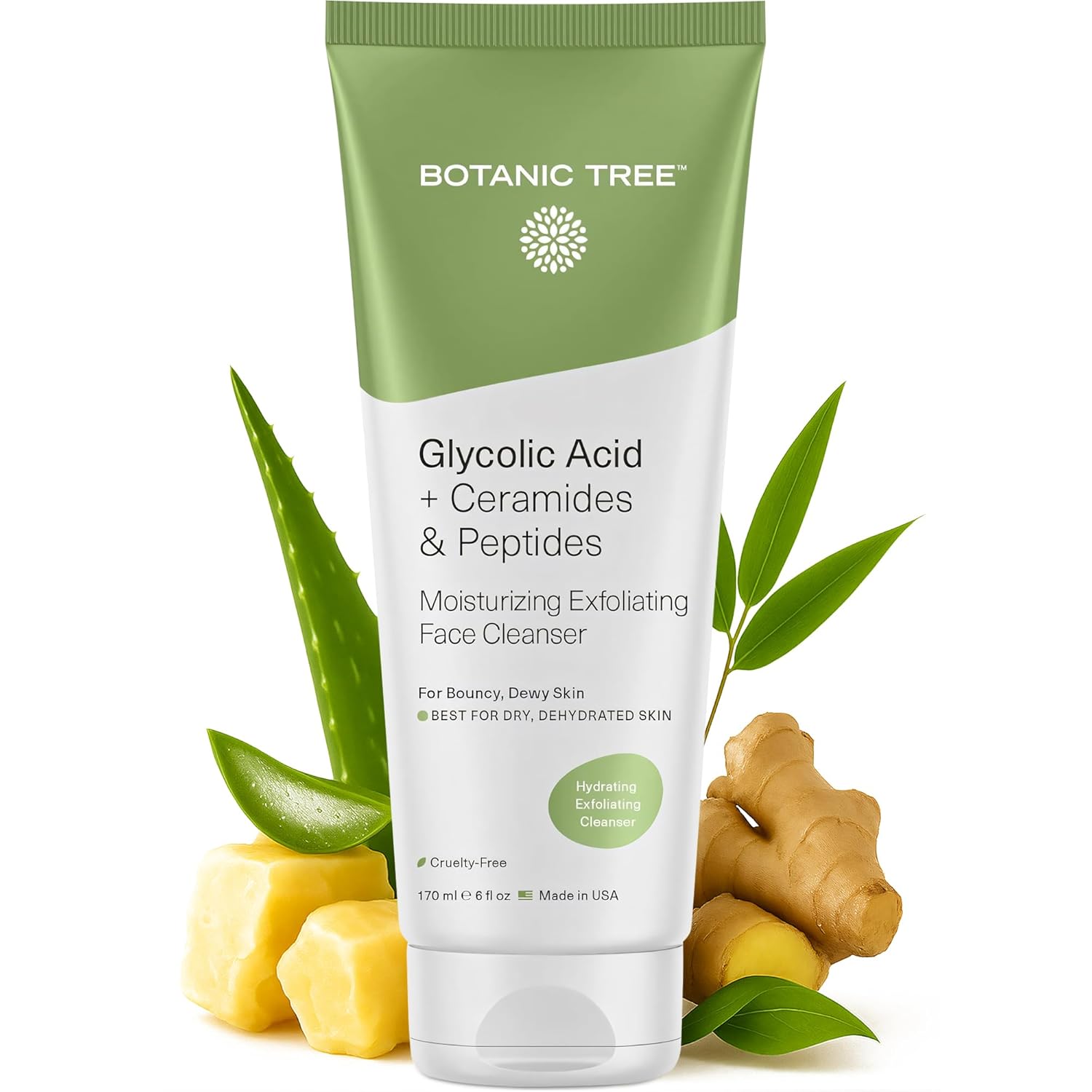 Botanic Tree Glycolic Acid Face Wash - Facial Cleanser and Scrub - 10% Glycolic Acid, AHA - Salicylic Cleanser - 6 fl. oz - Image 8