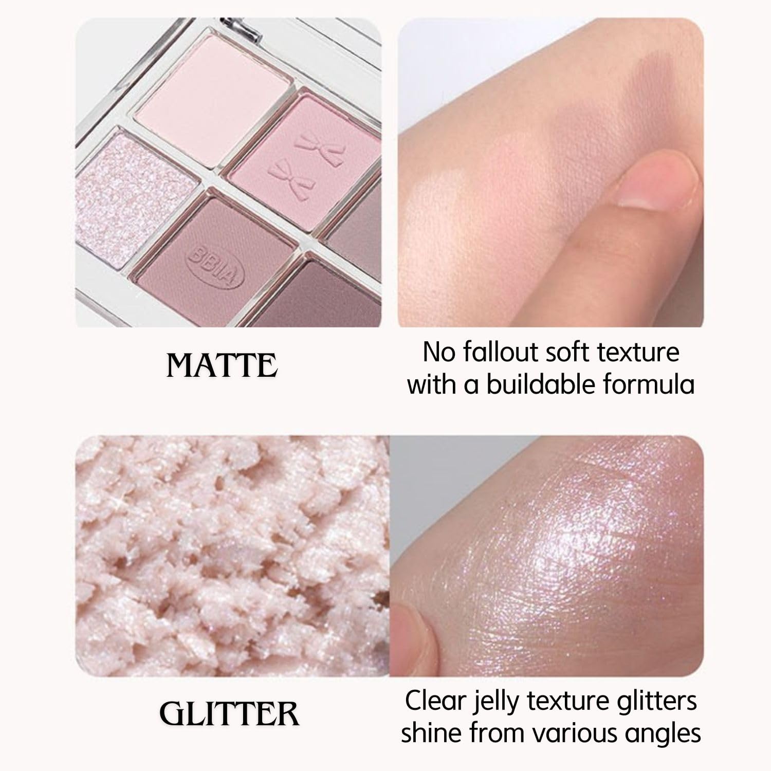 BBIA Essential Eye Palette - Buildable & Blendable Eyeshadow Palette Matte Finish & Gorgeous Shimmer Glitter Pearls Warm Cool Natural Shade Soft Shadow Colors Vegan Korean Makeup (01 YOUR MAUVE) - Image 6