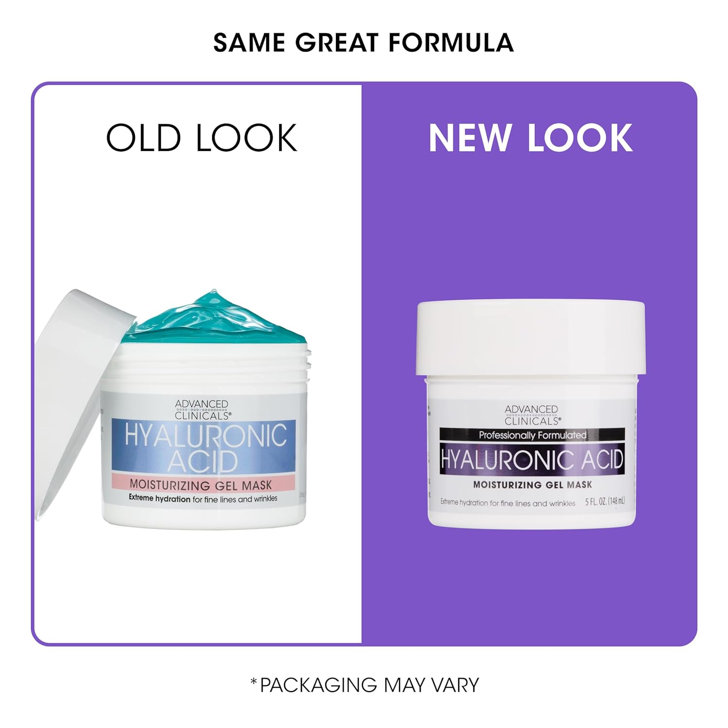 Advanced Clinicals Hyaluronic Acid Gel Facial Mask Skin Care Treatment, Brightening, Hydrating Anti Aging Face Mask & Moisturizer Helps Transform Dry Skin W/Collagen, Chamomile, & Aloe Vera, 5 Fl Oz - Image 2