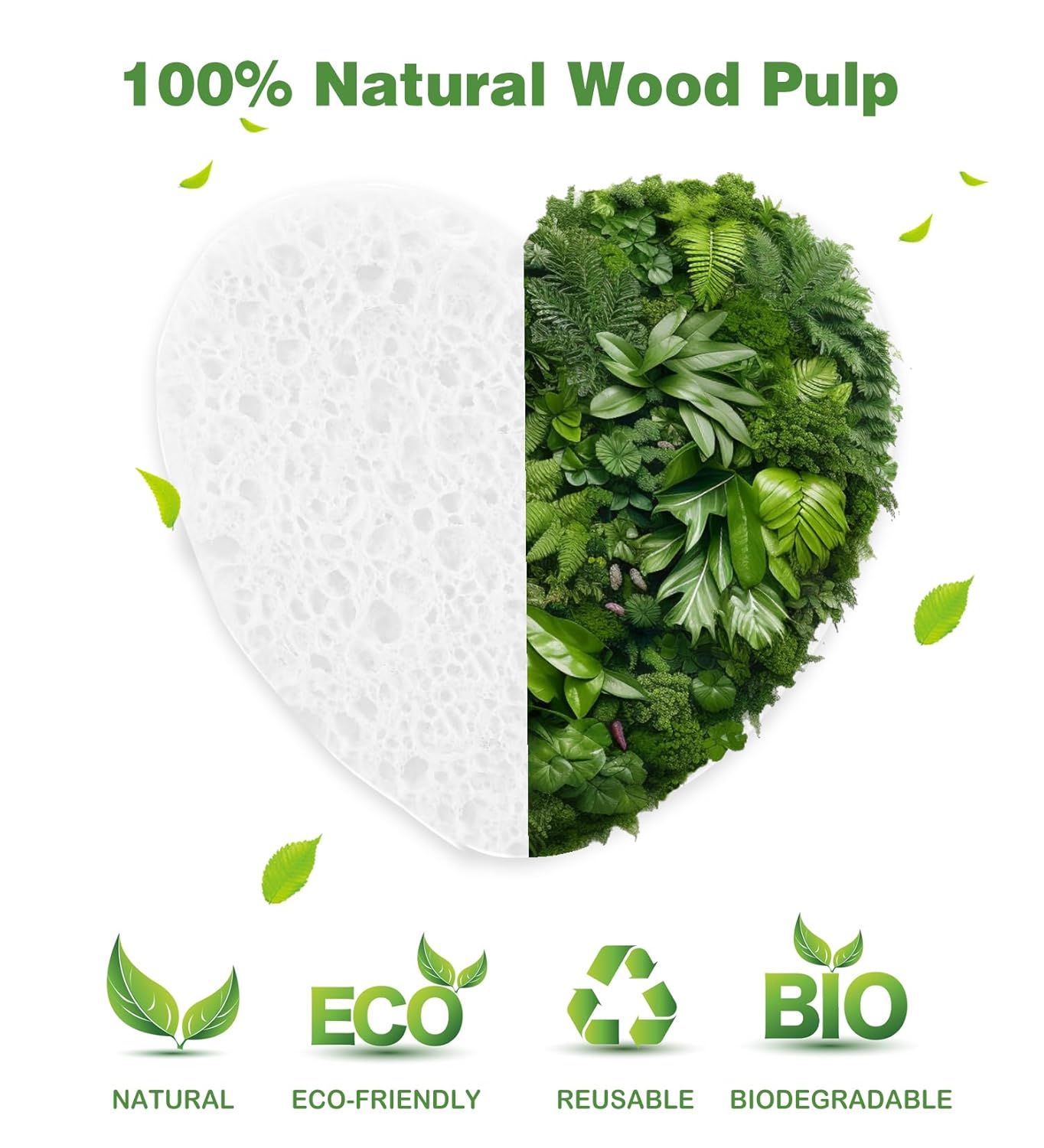 50-Count Compressed Facial Sponges for Estheticians- 100% Natural Cellulose Face Sponge Spa Sponges for Face Cleansing, Massage, Pore Exfoliating, Mask, Makeup Removal (Love-White) - Image 6