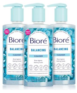 Bioré Balancing Face Wash, Cleanser For Combination Skin, PH Balanced Face Cleanser, Vegan, Cruelty Free 6.77 Oz, Pack of 3