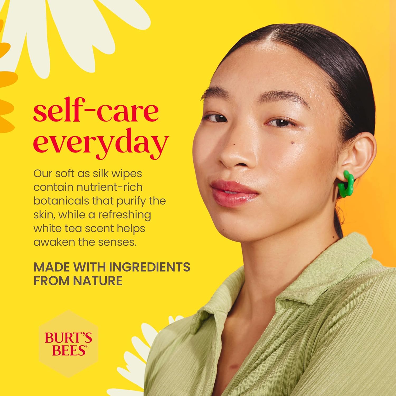 Burt’s Bees Purifying White Tea Facial Towelettes, 100% Plant Based Cloths; 99% Natural Origin; Removes Makeup and Cleanses; No Rinsing; All Skin Types (Pack May Vary) - Image 6