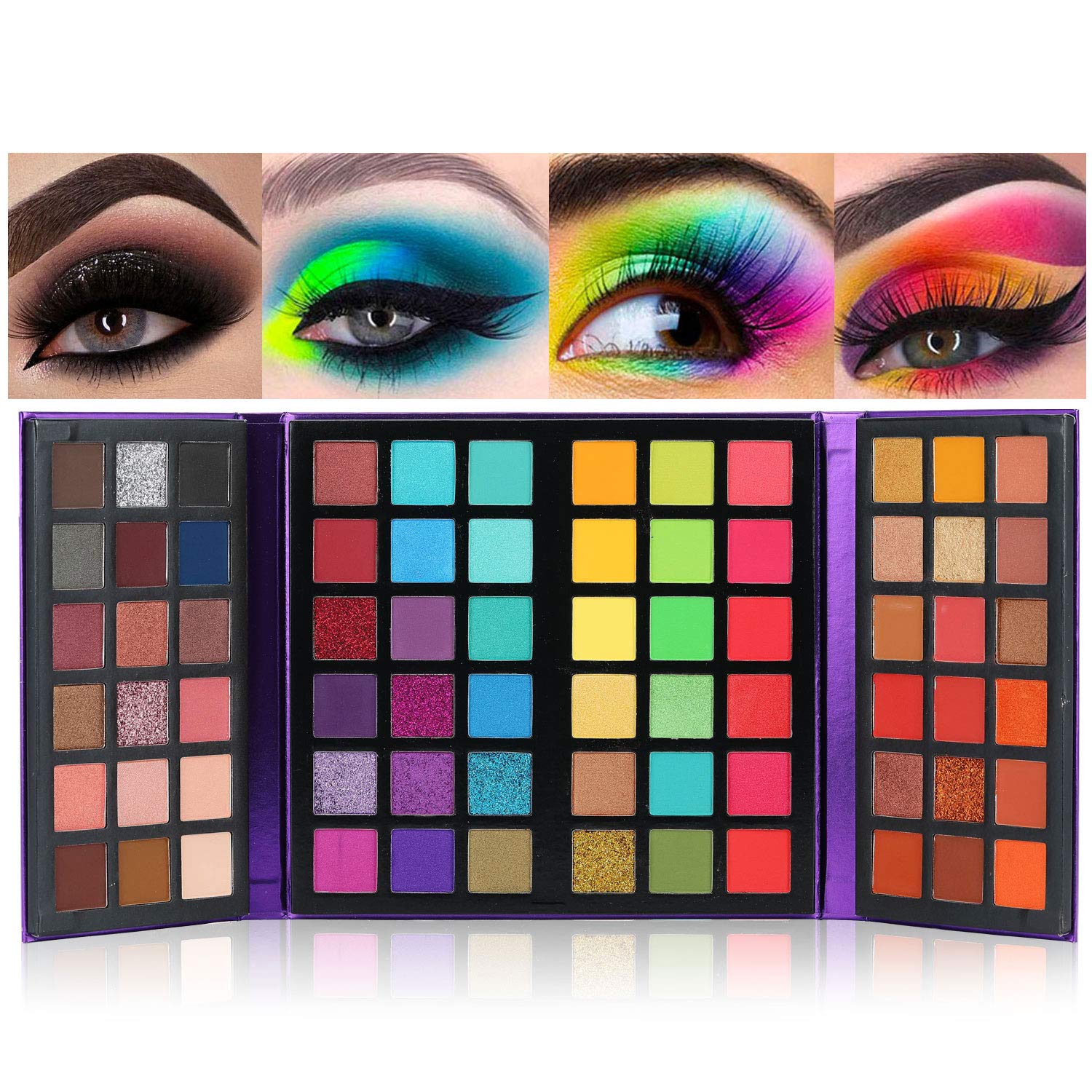 BestLand 72 Colors Ultra Secret Eyeshadow Palette, 4 in1 Color Board Matte Shimmer Glitter Nude Natural All In One Makeup Palette Blendable Pigmented Make Up Green Eye Shadow Pallet Gift Kit