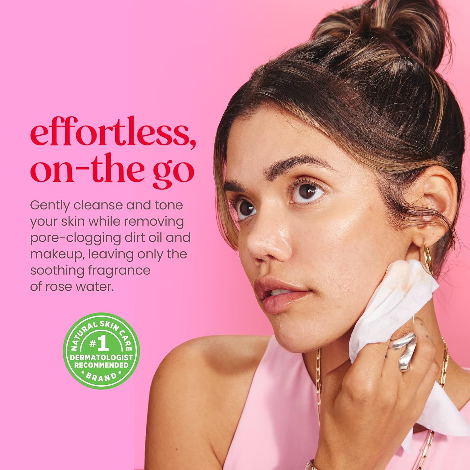 Burt's Bees Stocking Stuffers, Rose Water Face Wipes, for All Skin Types, Hydrating Micellar Makeup Remover & Facial Cleansing Towelettes, Skin Care Christmas Gifts, 30 Ct (3-Pack) - Image 3