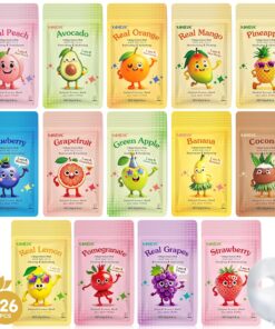 126 Pack Sheet Hydrating Face Masks Skincare for Women, Bulk Fruit Face Mask Skin Care for Kids, Facial Masks Set for All Skin Types, Christmas Birthday Gifts, Spa Party Supplies for Girls Teens