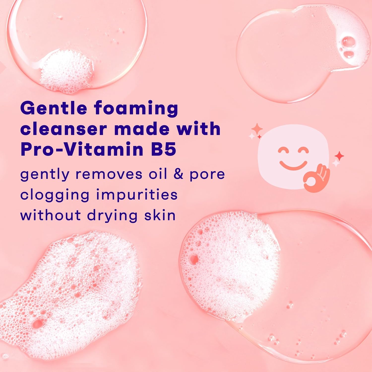 Clean & Clear Essentials Oil-Free Foaming Facial Cleanser, Daily Face Wash with Pro-Vitamin B5 Gently Removes Oil & Pore Clogging Impurities Without Drying Skin, Fragrance-Free, 8 fl. oz - Image 4