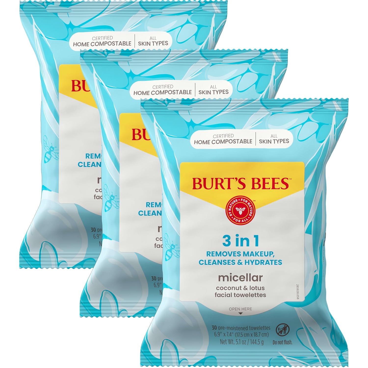 Burt's Bees Stocking Stuffers, Rose Water Face Wipes, for All Skin Types, Hydrating Micellar Makeup Remover & Facial Cleansing Towelettes, Skin Care Christmas Gifts, 30 Ct (3-Pack) - Image 7