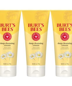 Burt's Bees Face Wash, Deep Facial Cleansing Cream, College Back to School Dorm Essentials, All Natural Cleanser with Chamomile, 6 Ounce (Pack of 3) (Packaging May Vary)