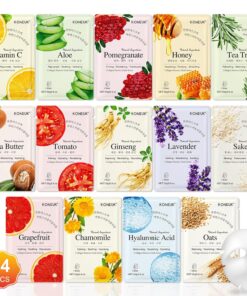 14 Pack Sheet Face Masks Skincare, Hydrating Face Masks Suitable for Dry Skin, Bulk Facial Mask Set for Women Skin Care, Face Mask Gifts Set for Face Spa