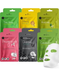 celavi Essence Facial Face Mask Paper Sheet Korea Skin Care Moisturizing 12 Pack (Mix - 2 of Each)