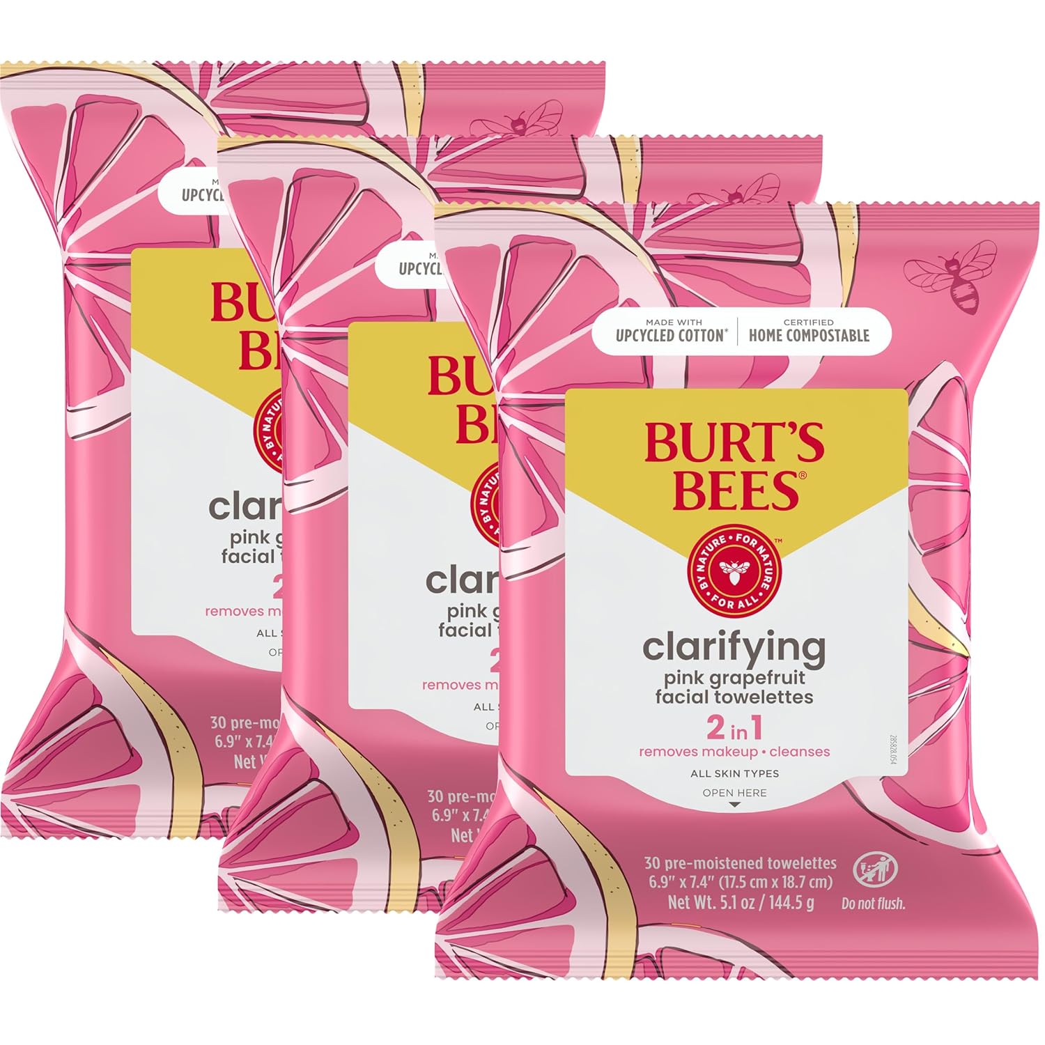 Burt's Bees Stocking Stuffers, Rose Water Face Wipes, for All Skin Types, Hydrating Micellar Makeup Remover & Facial Cleansing Towelettes, Skin Care Christmas Gifts, 30 Ct (3-Pack) - Image 8