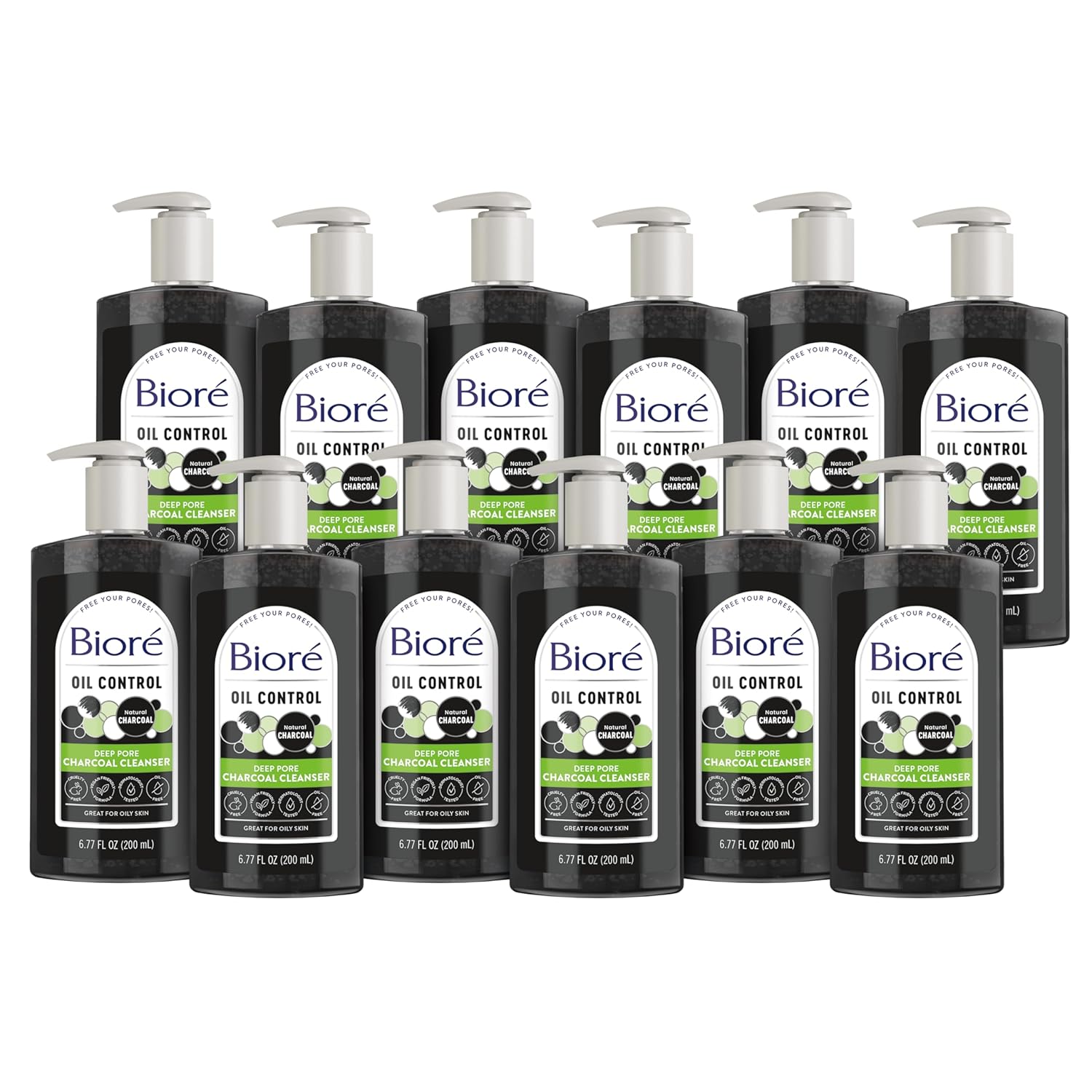 Biore Deep Pore Charcoal Face Wash, Daily Facial Cleanser for Dirt & Makeup Removal, for Oily Skin, 6.77 Oz - Image 8